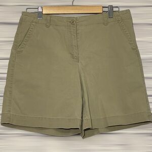 TALBOTS Stretch 96% Cotton 4% Lycra Spandex Khaki Women's Shorts - Size 10
